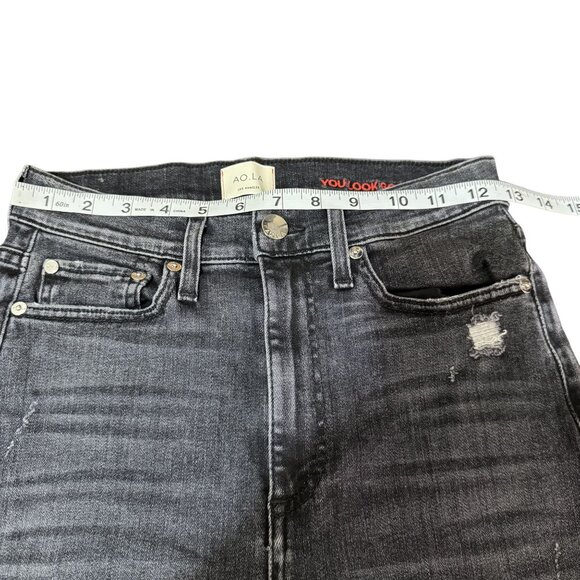 AO.LA You Look Good Womens Gray Distressed Skinny Stretch Denim Pants Size 27 - Picture 5 of 11